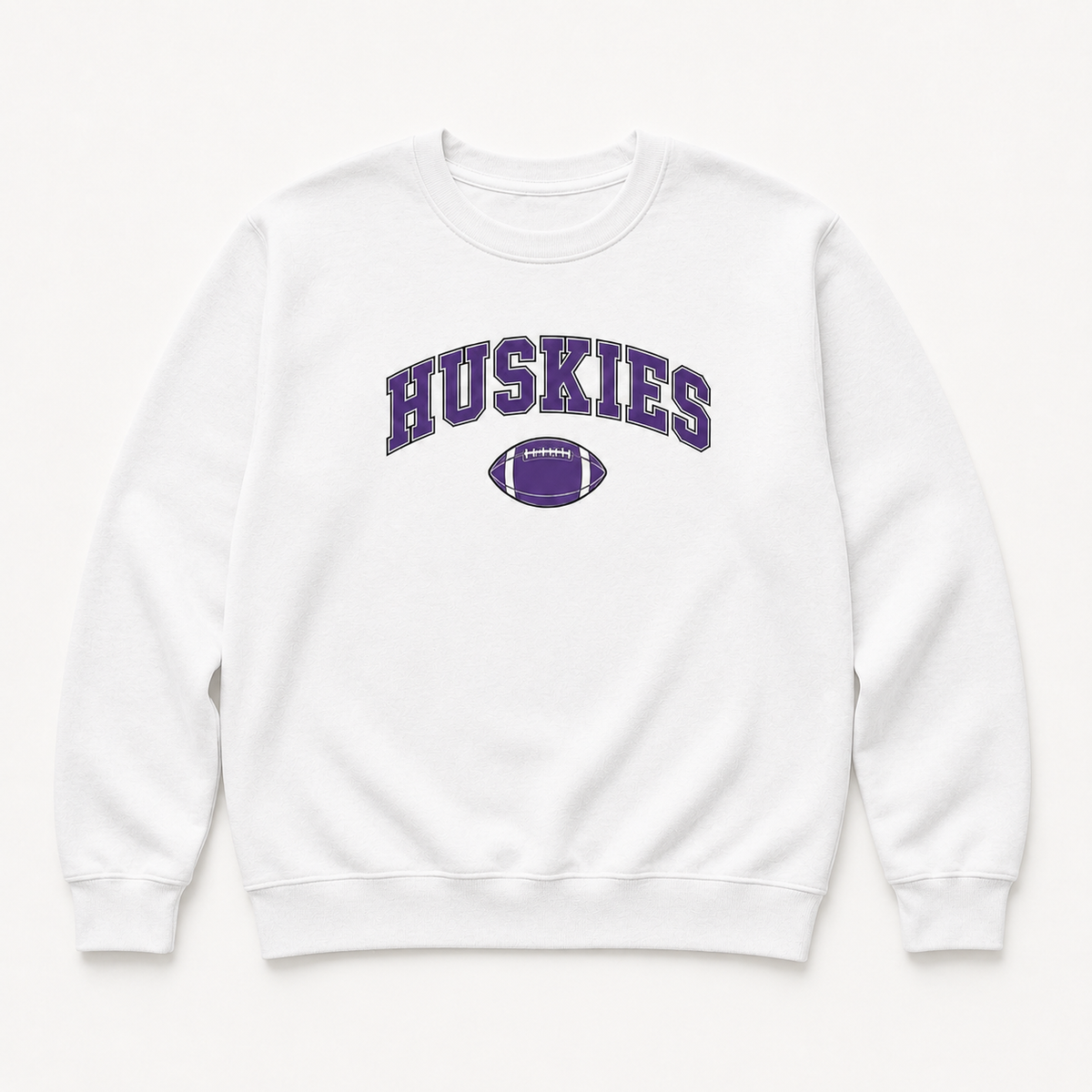 BVNW Huskies Arched Football Crewneck