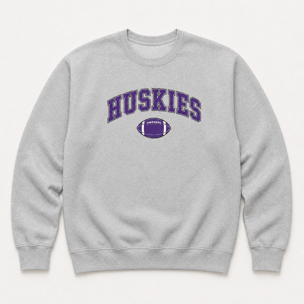 BVNW Huskies Arched Football Crewneck