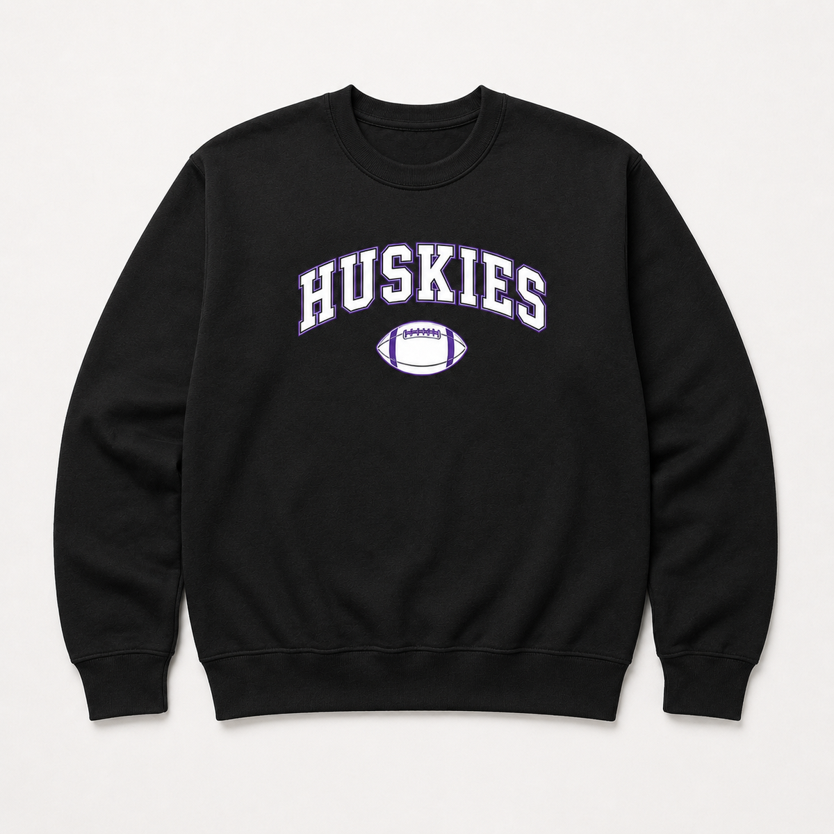 BVNW Huskies Arched Football Crewneck