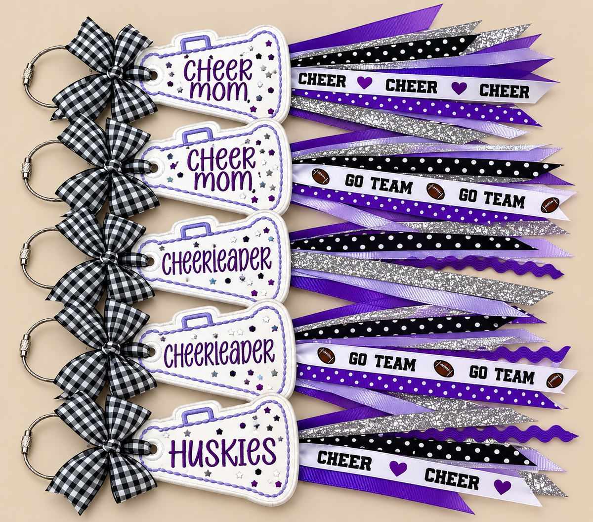 BVNW Megaphone Spirit Bag Tags with Ribbon Tassels