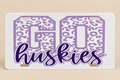 Go Huskies Leopard Print License Plate