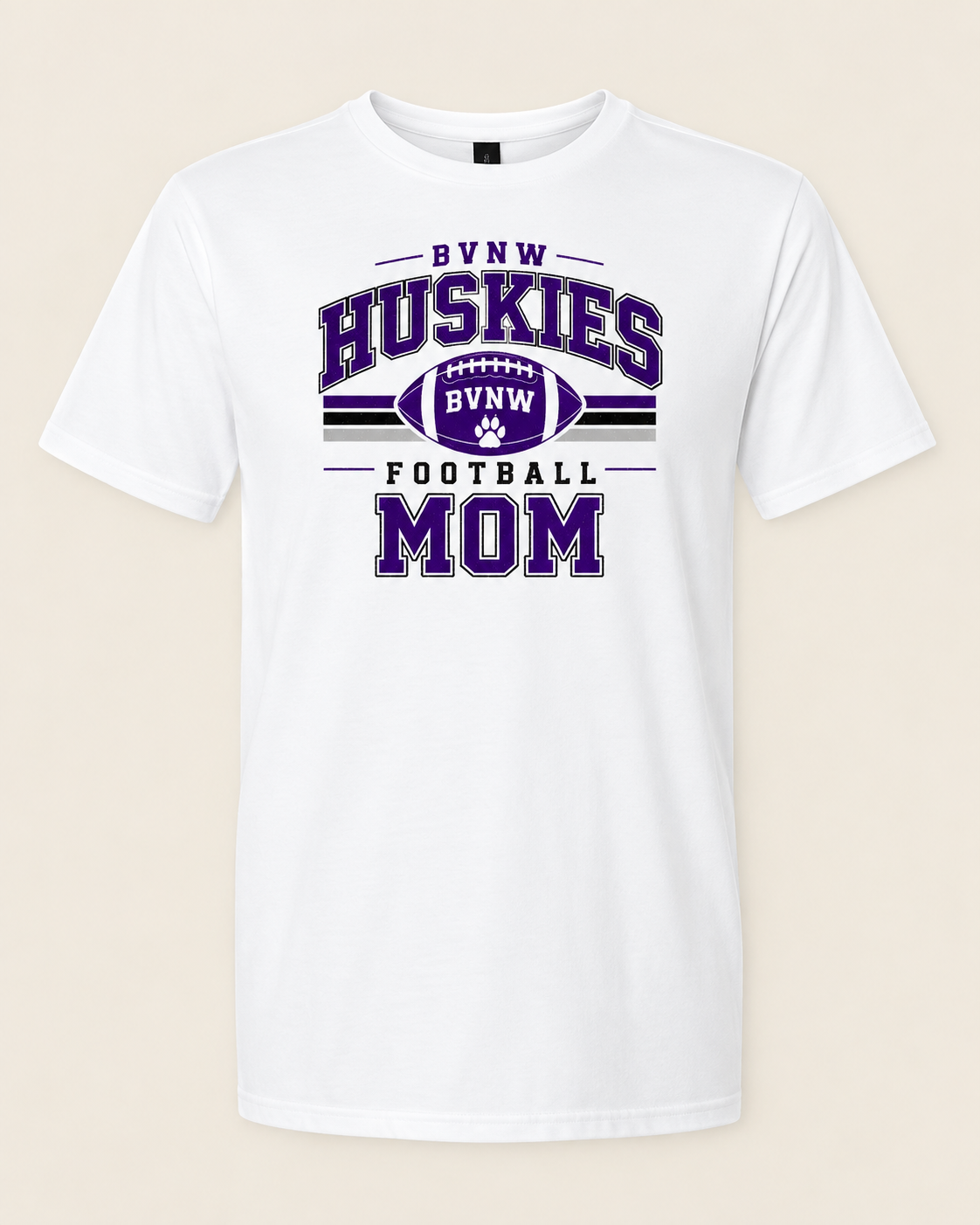 BVNW Huskies Vintage Varsity Football Mom T-Shirt