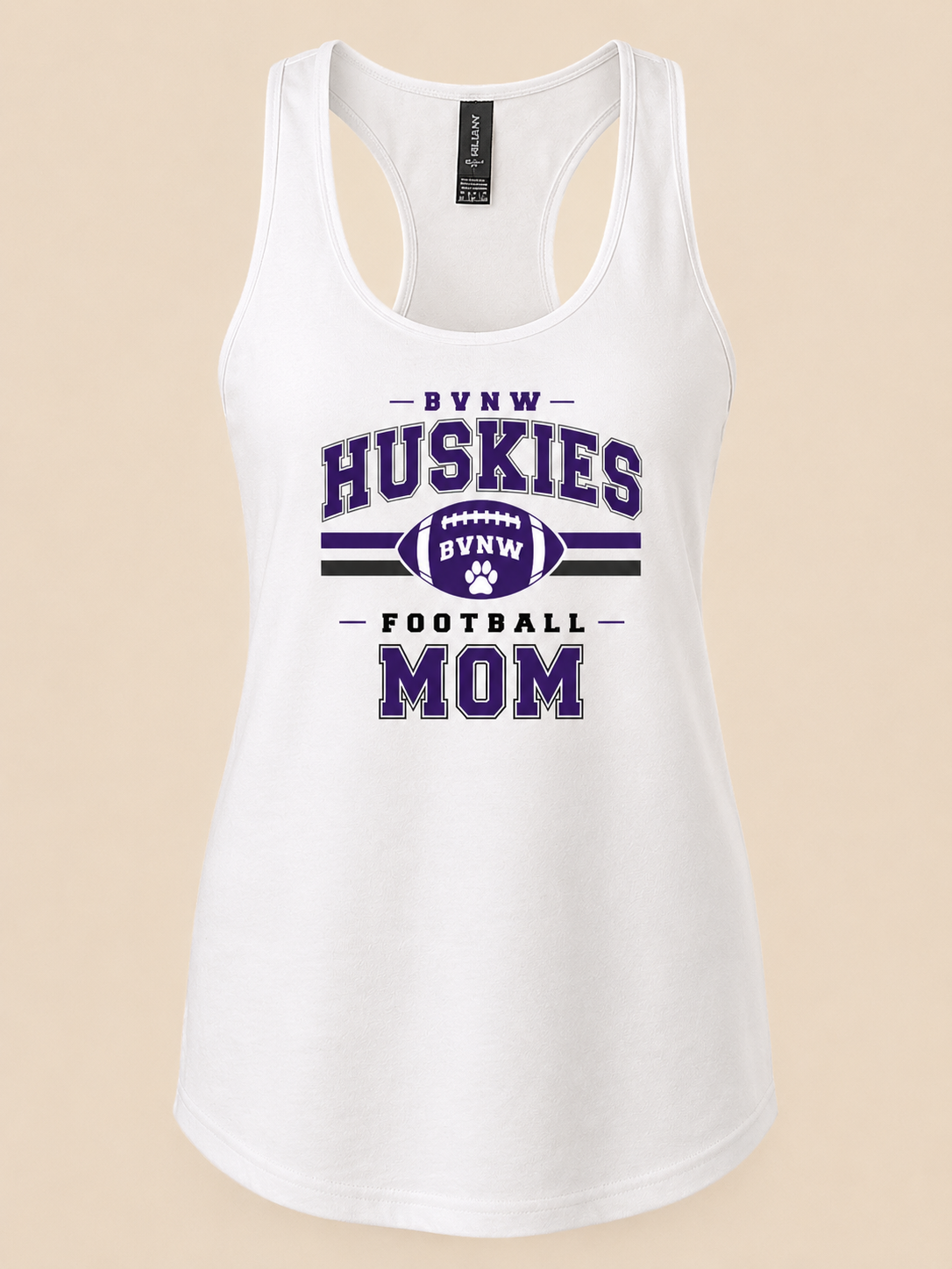 BVNW Huskies Vintage Varsity Football Mom Tank