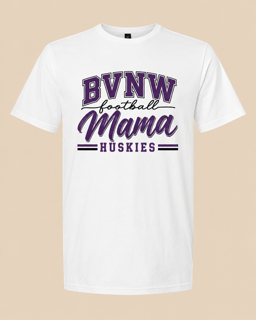 BVNW Huskies Boutique Football Mama T-Shirt