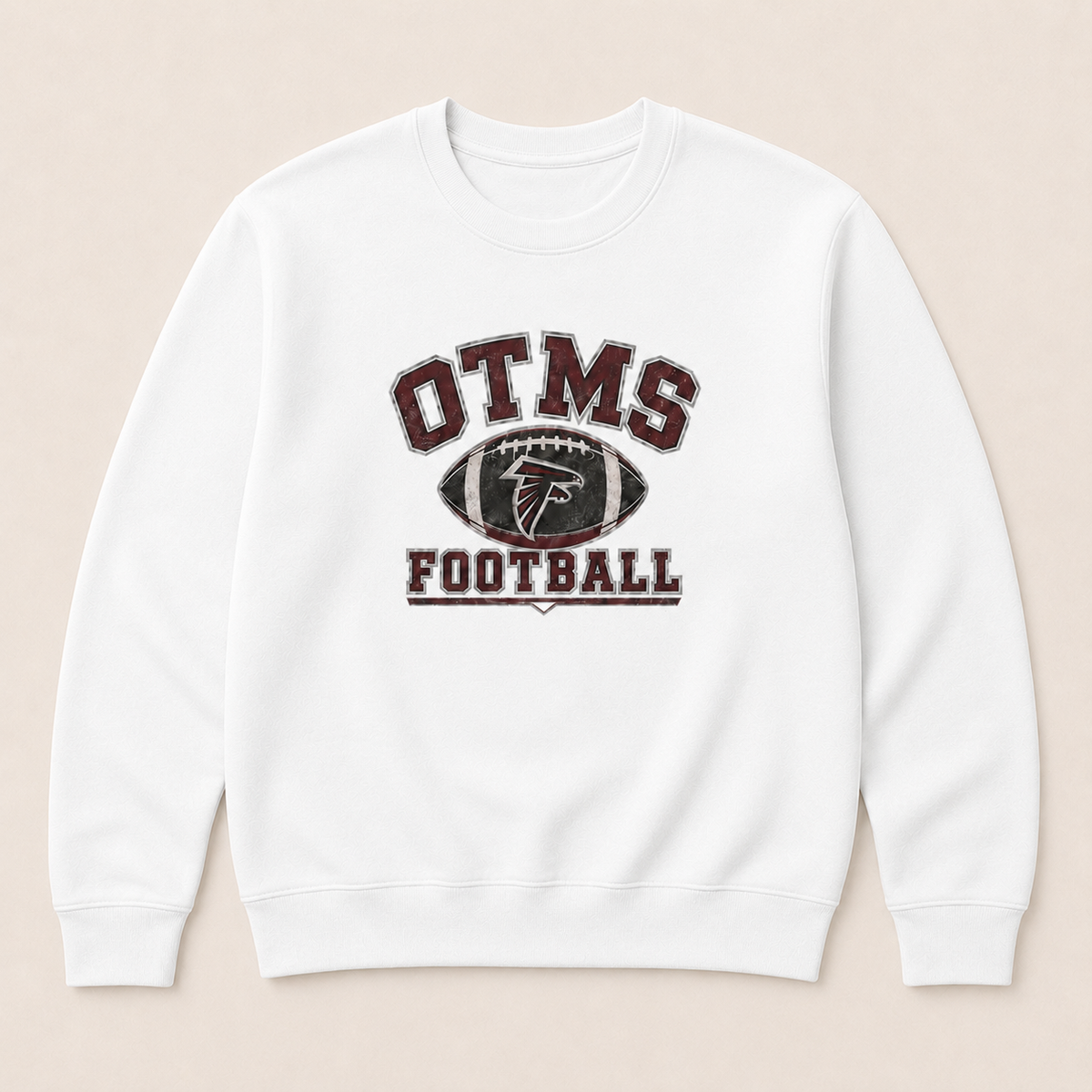 OTMS Retro Collegiate Football Crewneck