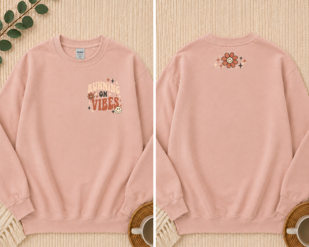 Running on Vibes Retro Crewneck