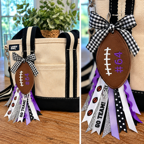 BVNW Football Spirit Bag Tags with Ribbon Tassels