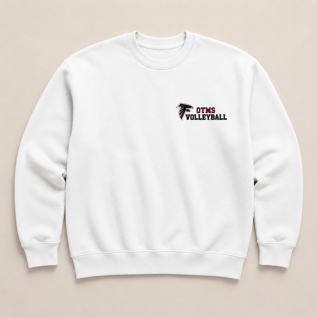 OTMS Falcon Left-Chest Volleyball Crewneck Sweatshirt