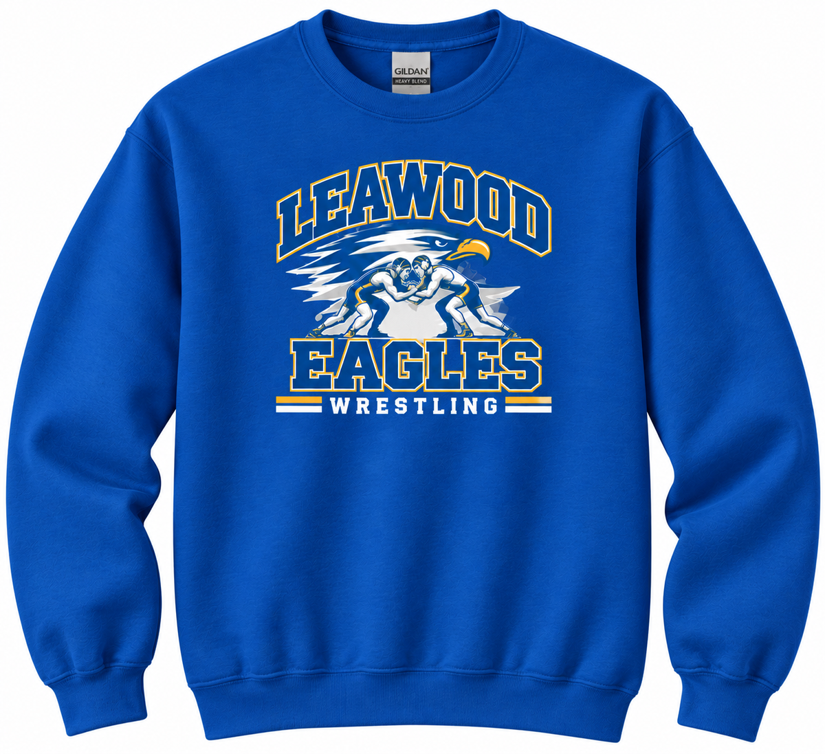LMS Wrestling Grappler royal blue crewneck