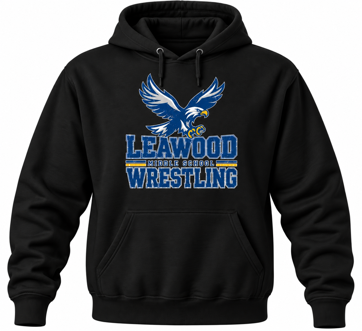 LMS Wrestling vintage logo black hoodie