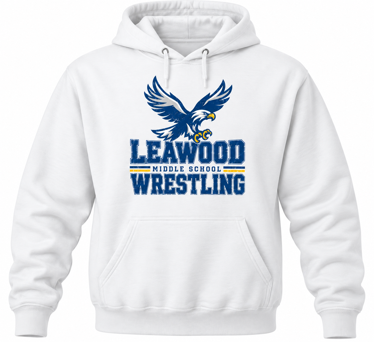 LMS Wrestling vintage logo white hoodie