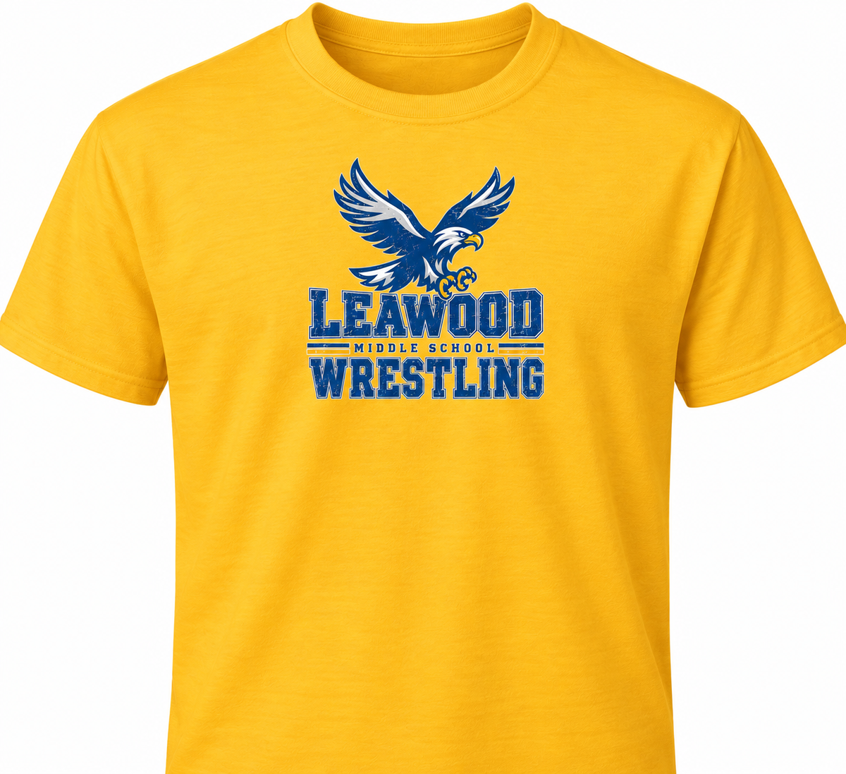 LMS Wrestling vintage logo yellow tee