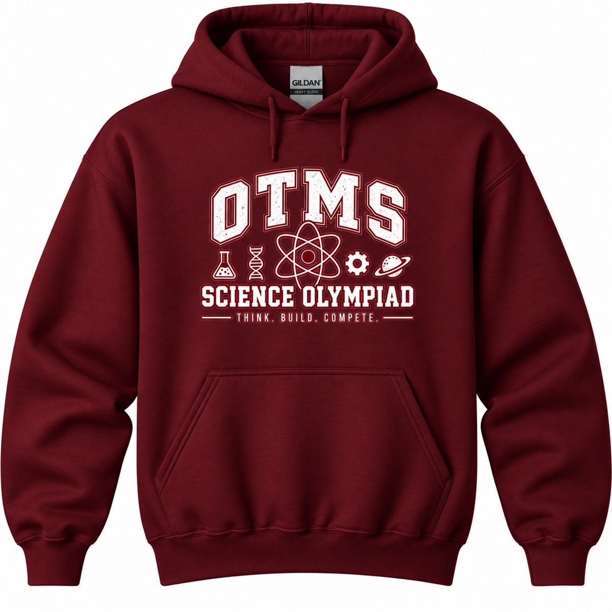 OTMS Science Olympiad Design 1 maroon hoodie