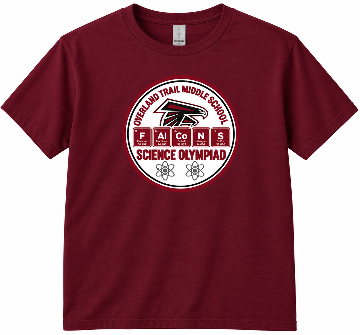 OTMS Science Olympiad Design 2 maroon T-shirt
