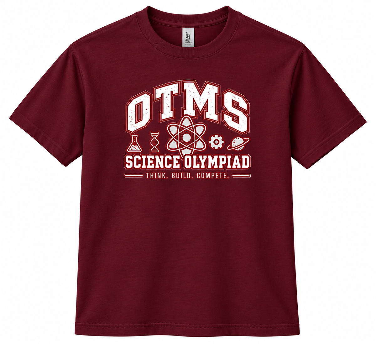 OTMS Science Olympiad Design 1 maroon T-shirt