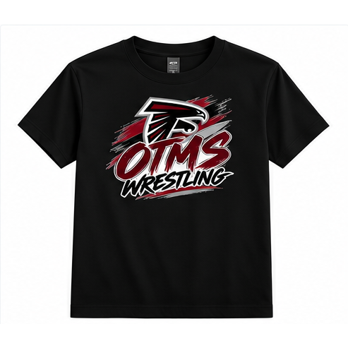 OTMS Wrestling Script black T-shirt