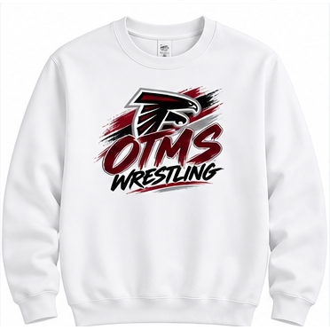 OTMS Wrestling Script white crewneck sweatshirt